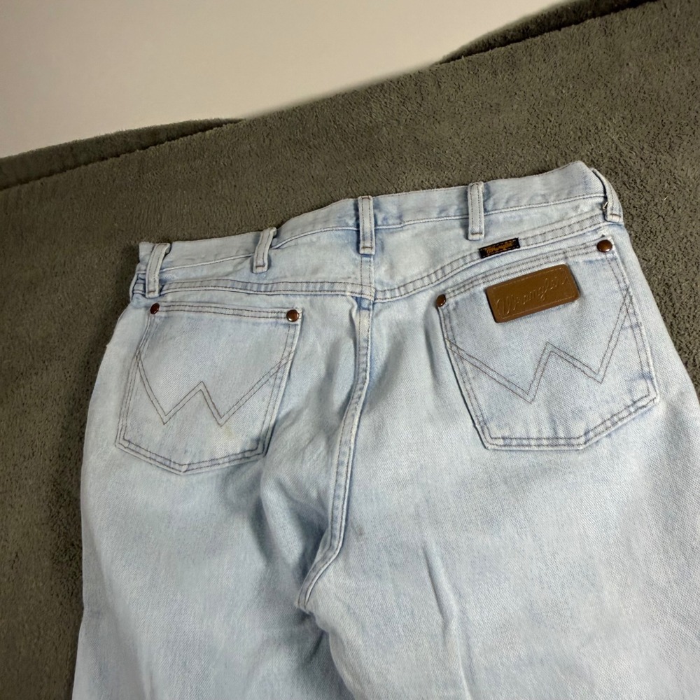 Wrangler Cowboy Cut 13MWZGH Light Wash Blue Straight Leg Jeans Mens 34x34
